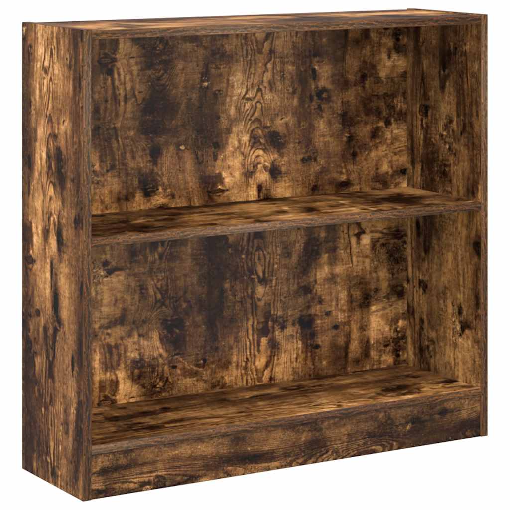 Bookcase Smoked Oak 80x24x76 cm Engineered Wood